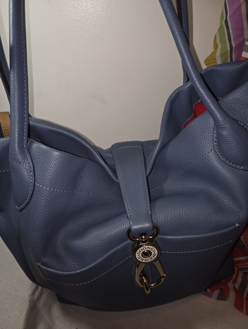 Dooney & Bourke Light Blue Hobo with Gold Hardware - Picture 11 of 11